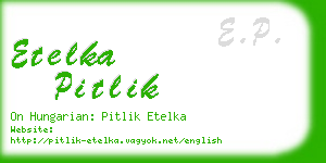 etelka pitlik business card